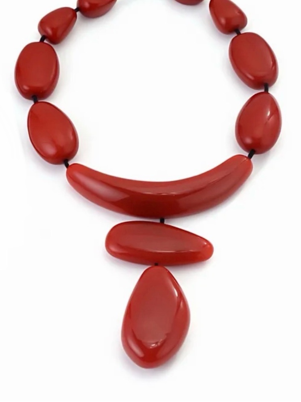 NWT ⚜️♥️⚜️ Piper K Chunky Red Resin Geometric Necklace